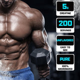 Nutrex Research Micronized Creatine Monohydrate Powder - 200 Servings (1KG) Pure, Unflavored Creatine Monohydrate Supplement for Muscle Gain, Strength and Performance, 5G Per Serv (2.2lbs)