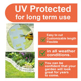 Garden Edging 33FT x 4.1~4.9IN Tall, Landscape Edging Borders with 60pcs Plastic Stakes,Arched Design White Flexible Lawn Edging Border, No Digging Edge Fence DIY for Tree Flowerbeds Grass Yard