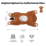 WDXDSOB Weighted Highland Cow Stuffed Animals | 4.2 Lbs Weighted Highland Cow Plush for Kids & Adults | 21.6 Inch Large Cattle Pillow Toy Gift for Christmas Birthday Mother's Day