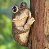 Bits and Pieces Keep Quiet Frog Tree Peeker - Adorable Tree Sculpture - Garden Decoration - Yard Art