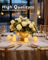 Homemory 50Pack Flickering Flameless Votive Candles,200+Hour Electric Fake Candles,Battery Operated LED Tealight for Wedding,Table,Outdoor,Halloween,Christmas Decoration-Amber Yellow