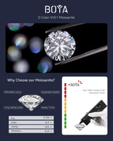 Moissanite Stud Earrings for Women, 925 Sterling Silver Earrings for Men