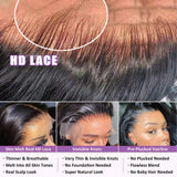 30 Inch 13x6 Body Wave Lace Front Wigs Human Hair 200 Density HD Lace Front Wigs Human Hair Pre Plucked Brazilian Virgin Wigs Human Hair for Women Glueless Lace Frontal Wig Natural Black Body Wave Wig