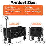 Wagons Carts Foldable - 280Lbs Collapsible Wagon Cart with Wheels Portable - Folding Wagon Lightweight for Camping, Sports, Travel, Picnic, Groceries, Shopping