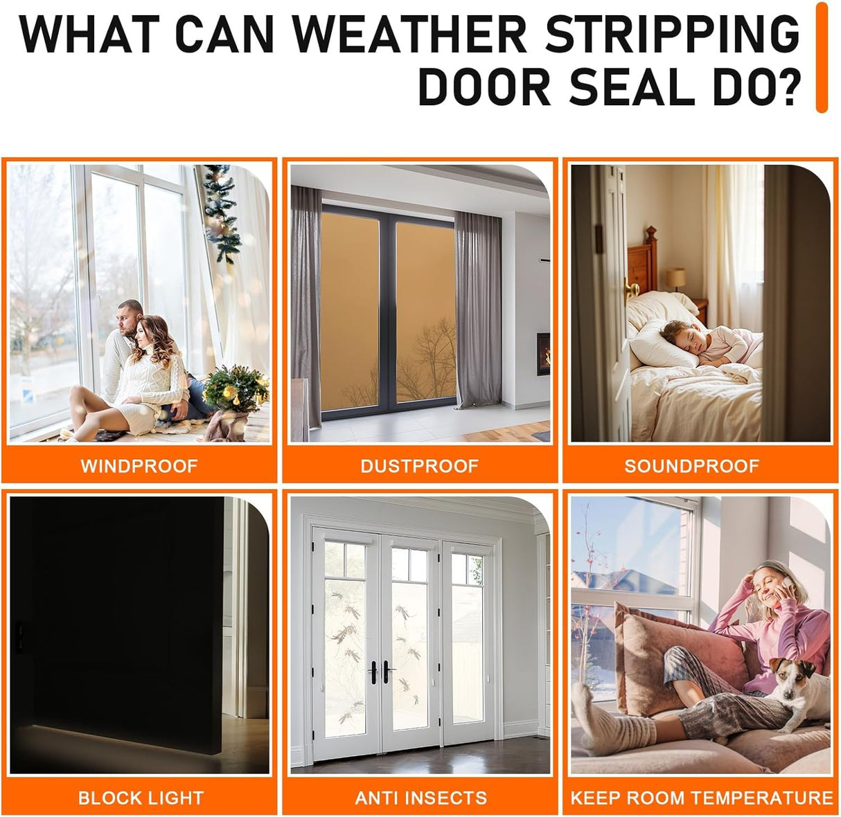 Black Rubber Weather Stripping Door Seal Strip, D Shape Door Rubber Weather Seal Strip, SelfAdhesive Weatherstripping Soundproofing Doors Sealing Strip for Windows (50 feet, Black)
