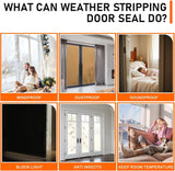 Black Rubber Weather Stripping Door Seal Strip, D Shape Door Rubber Weather Seal Strip, SelfAdhesive Weatherstripping Soundproofing Doors Sealing Strip for Windows (50 feet, Black)
