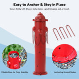 CaliDecor Fire Hydrant for Dogs to Pee On, 24" Metal Dog Fake Fire Hydrant Pee Post Red for Outdoor Training, Pee Pole with Ground Stakes, Fillable Base for Yard, Garden, Patio