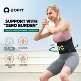 aoFIT Back Brace for Lower Back Pain Relief with 360-Degree Biochemical Hug Support, Back Support Belt for Men and Women, Soft Breathable Fabric Lumbar Support for Herniated Disc, Sciatica L