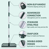 Artificial Turf Rake, Double-Sided Turf Brush Rake with 35-56 Inch Adjustable Steel Handle, Turf Rake for Artificial Grass, Pet Hair, Leaves & Debris – If Any Assembly Issues, Contact Us