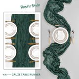 6 Pack Christmas Table Runner Emerald Green Cheesecloth 10Ft Gauze Cheese Cloth Table Runner 35x120 Inch Boho Sheer Rustic Fabric for Party Decor Baby Shower Wedding Home Holiday Decorations