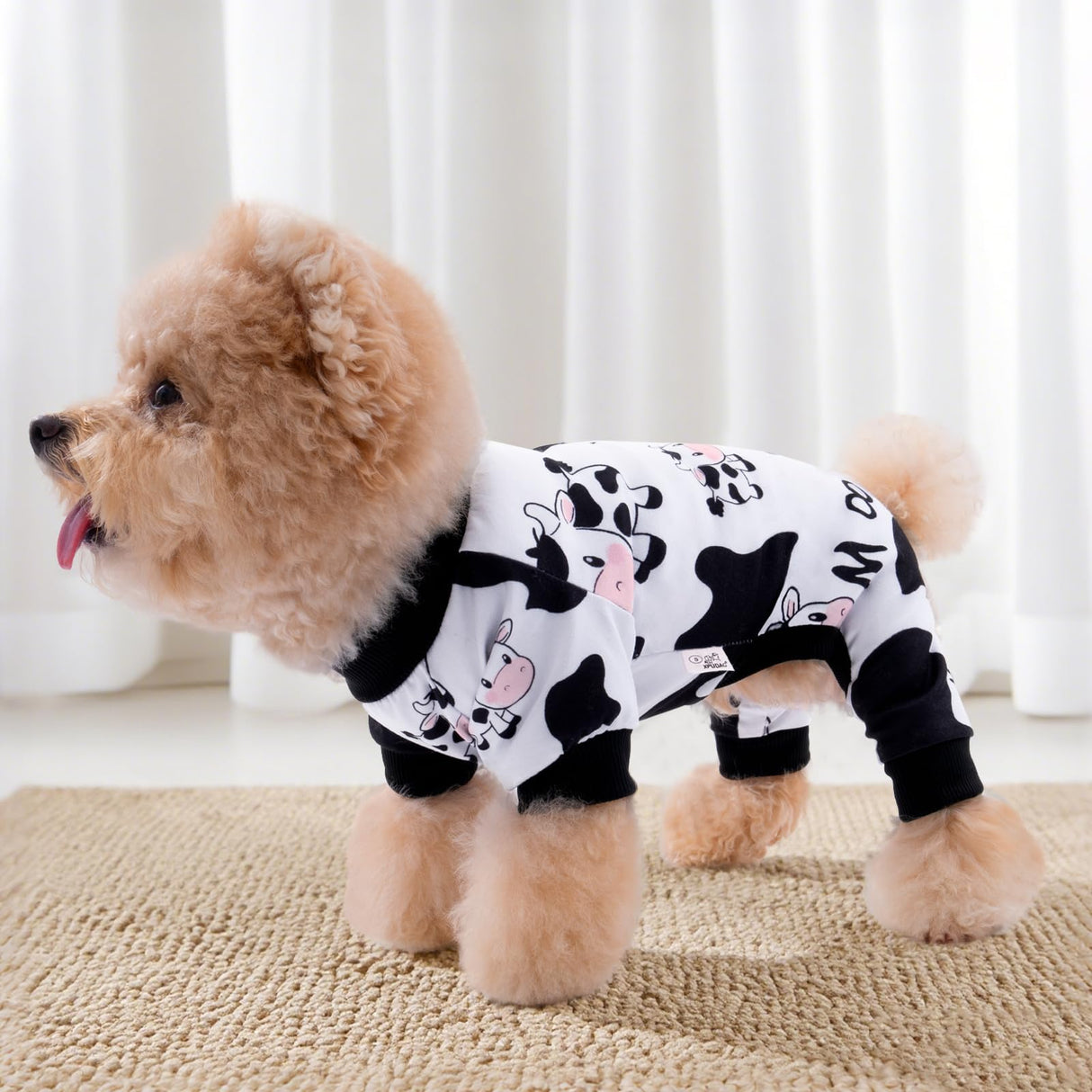 XPUDAC 4 Pieces Dog Pajamas for Small Dogs Pjs Clothes Puppy Onesies Outfits for Doggie Christmas Shirts Sleeper for Pet Cats Jammies-L