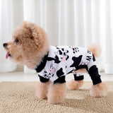 XPUDAC 4 Pieces Dog Pajamas for Small Dogs Pjs Clothes Puppy Onesies Outfits for Doggie Christmas Shirts Sleeper for Pet Cats Jammies-L