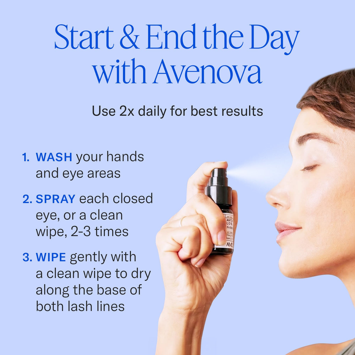 Avenova Eyelid Spray Cleanser for Lid & Lash, 20 ml Bottle