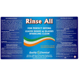 Quality Chemical Rinse All/Commercial Industrial Grade Rinse Aid/Dishwasher Rinse Aid Liquid, heat and cool dry Finish/Rinse Agent Dishwasher/Leave Dishes Spotless 128 oz (Pack of 4)