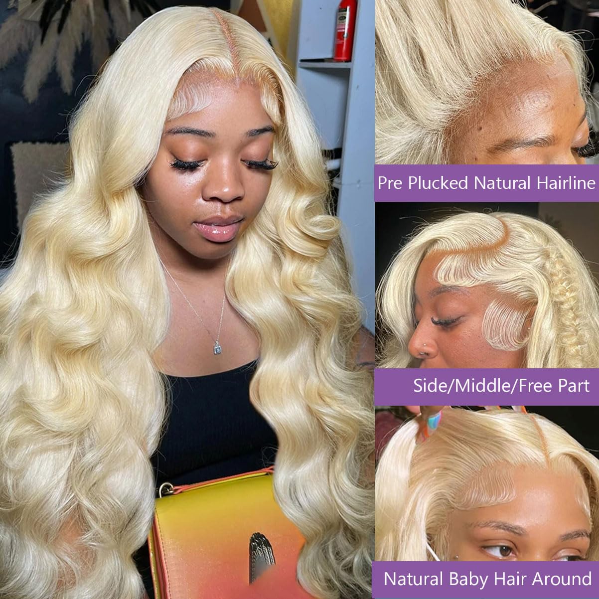 Fayniss 30 Inch 613 Blonde Wig Human Hair 180% Density 13x6 Body Wave Lace Front Wigs Human Hair Glueless Wigs Human Hair Pre Plucked With Baby Hair (30 inch, 613 Blonde Wig)
