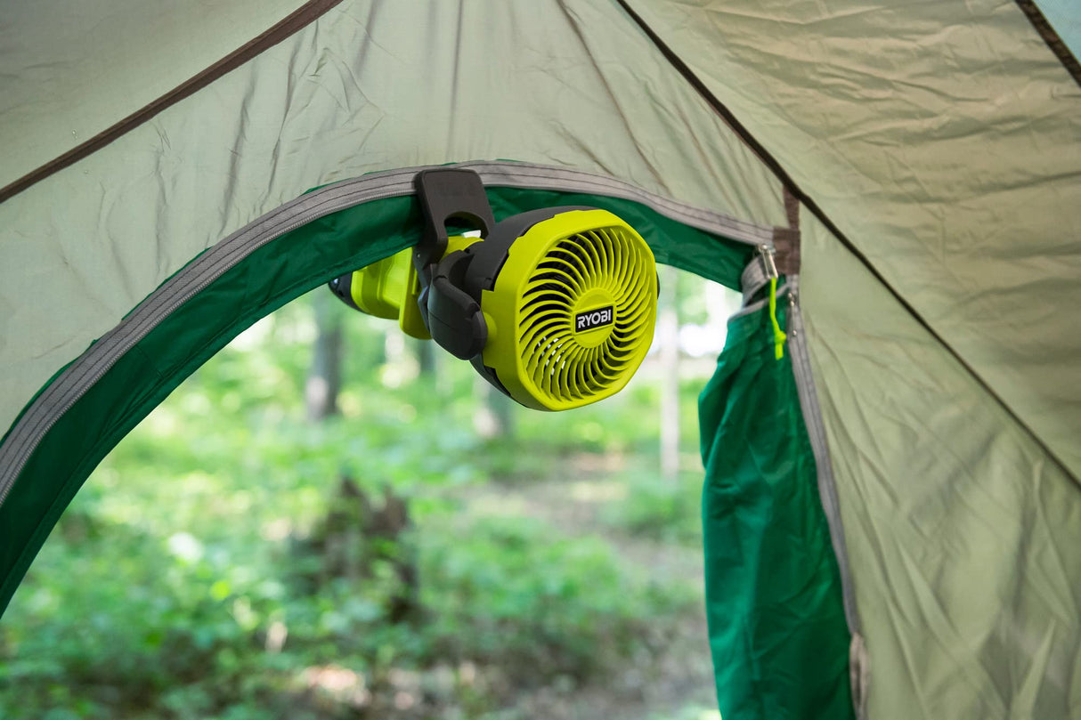 RYOBI RCF18-0 18V ONE+ Cordless 10cm Clamp Fan (Bare Tool) Hyper Green