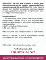 OMNi BiOTiC Balance Probiotic Immune Support - Bifidobacterium & Lactobacillus - Hypoallergenic - Immune Booster Supplement for Men and Women - Non-GMO (28 Daily Packets)
