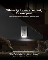 Single - SnapPower GuideLight [For Duplex Outlets] - Replaces Plug-In Night Light - Electrical Receptacle Wall Plate With LED Night Lights - Auto On/Off Sensor - (Duplex, White)