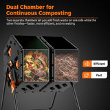 Cozurra 45 Gallon Large Compost Tumbler Outdoor, Dual Chamber Compost Bin