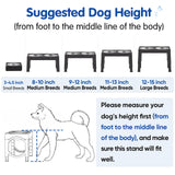 XIAZ Elevated Dog Bowls Large Breed Raised Dogs Bowl Stand Large/Medium Sized Dog Stainless Steel Food Water Bowl Stands 5 Heights Adjustable 9/11/12/14in Black Pet Feeder Dish Station