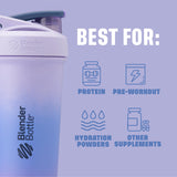 BlenderBottle Sport Sleek Insulated Stainless Steel Shaker Bottle with Wire Whisk, 25-Ounce, Lavender Ombre – Protein Shakes & Hydration for Athletes & Fitness Enthusiasts, Easy Mixing, Slim Easy to Hold, Keeps Drinks Cold, Lockable Lid