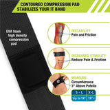 Pro-Tec Athletics IT Band Compression Wrap, Knee Strain, Knee and Outside of Knee Support, Iliotibial Band Syndrome, Adjustable, Men & Women, Easy to Use, Working Out, Size Small-Large