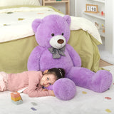 MaoGoLan Big Purple Human Size Teddy Bear 4 Feet 47 inch Huge Lavender Teddy Extra Large Lilac Bears for Girlfriend Wife
