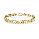 BRAYEG 6mm 14K Gold Bracelet for Men & Women Cuban Bracelet for Men Gold Diamond-Cut Hypoallergenic Chains Gold Cuban Link Curb Chain Bracelet Jewelry Gifts 7.5 in