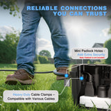 Flemoon Medium Outdoor Electrical Box, ETL Certified IP54 Waterproof Extension Cord Cover w/6 Cable Entry Ports, Weatherproof Connection Box for Power Strip, Timer, Plug, Holiday Lights, Black