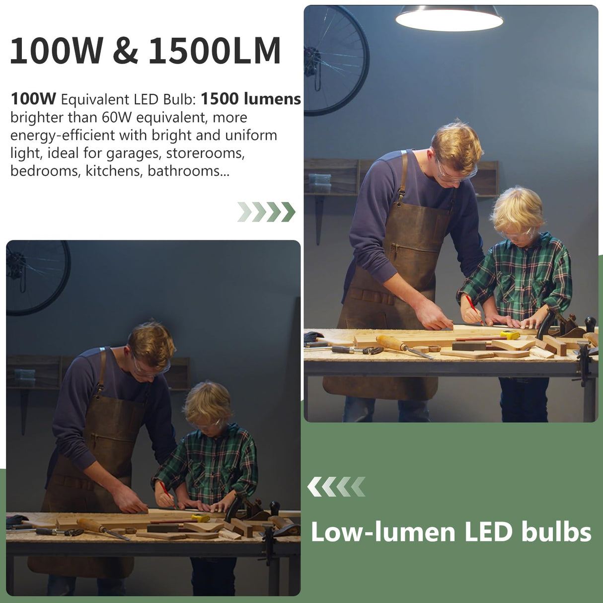 evelor 24-Packs A19 LED Light Bulbs,100 Watt Equivalent Daylight 5000K Bright Bulbs Efficient 13W,1500 Lumens E26 Base, Non-Dimmable, 15000-Hour Lifespan for Bedroom, Living Room, Office