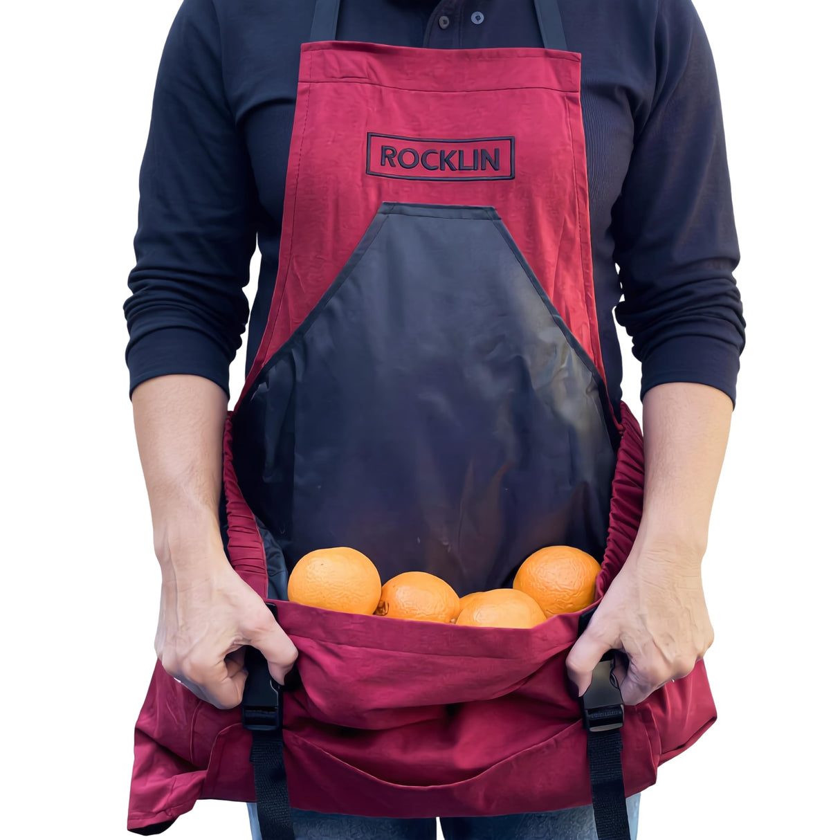 Rocklin Garden Apron – Heavy Duty Canvas Garden Apron for Women & Men | Waterproof Lining with Deep Harvest Pouch | Red Apron