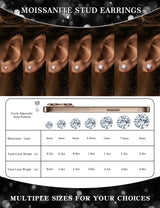 Mossanite stud earrings GRA 925 sterling silver(5mmSilver)