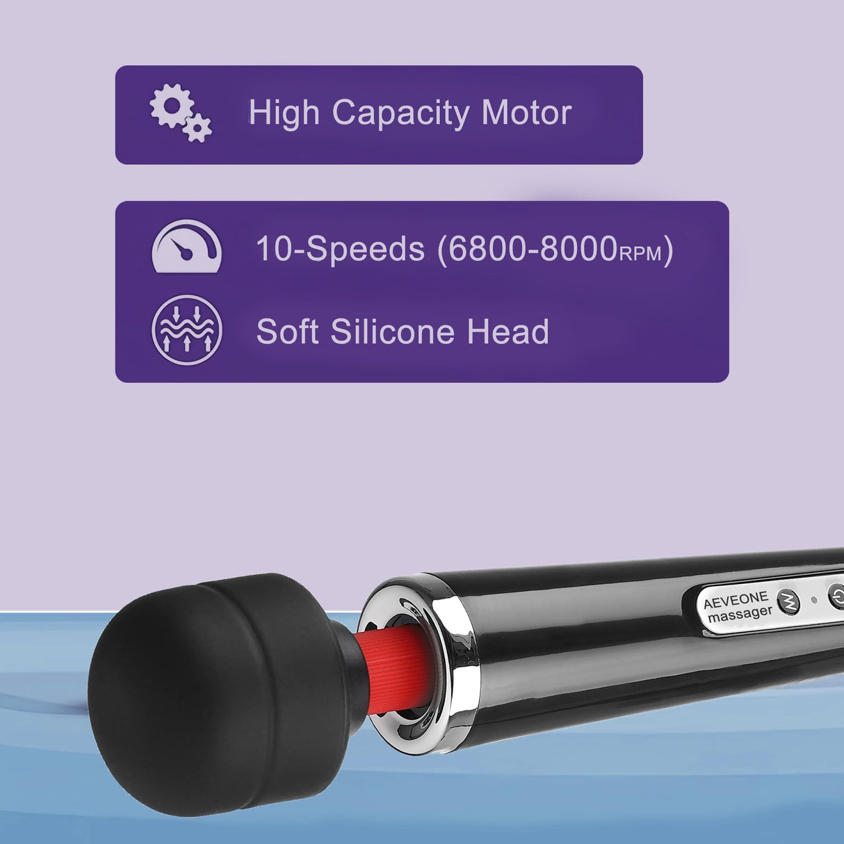 AEVEONE Wired Powerful Handheld Electric Back Massager, Strong Personal Massage for Sports Recovery, Muscle Aches, Body Pain (Black)