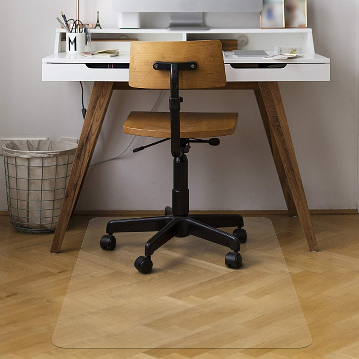 Azadx Office Chair Mat for Hardwood Floor - 30 x 48'', Clear Easy Glide on Hard Floors, Plastic Under Desk Mat