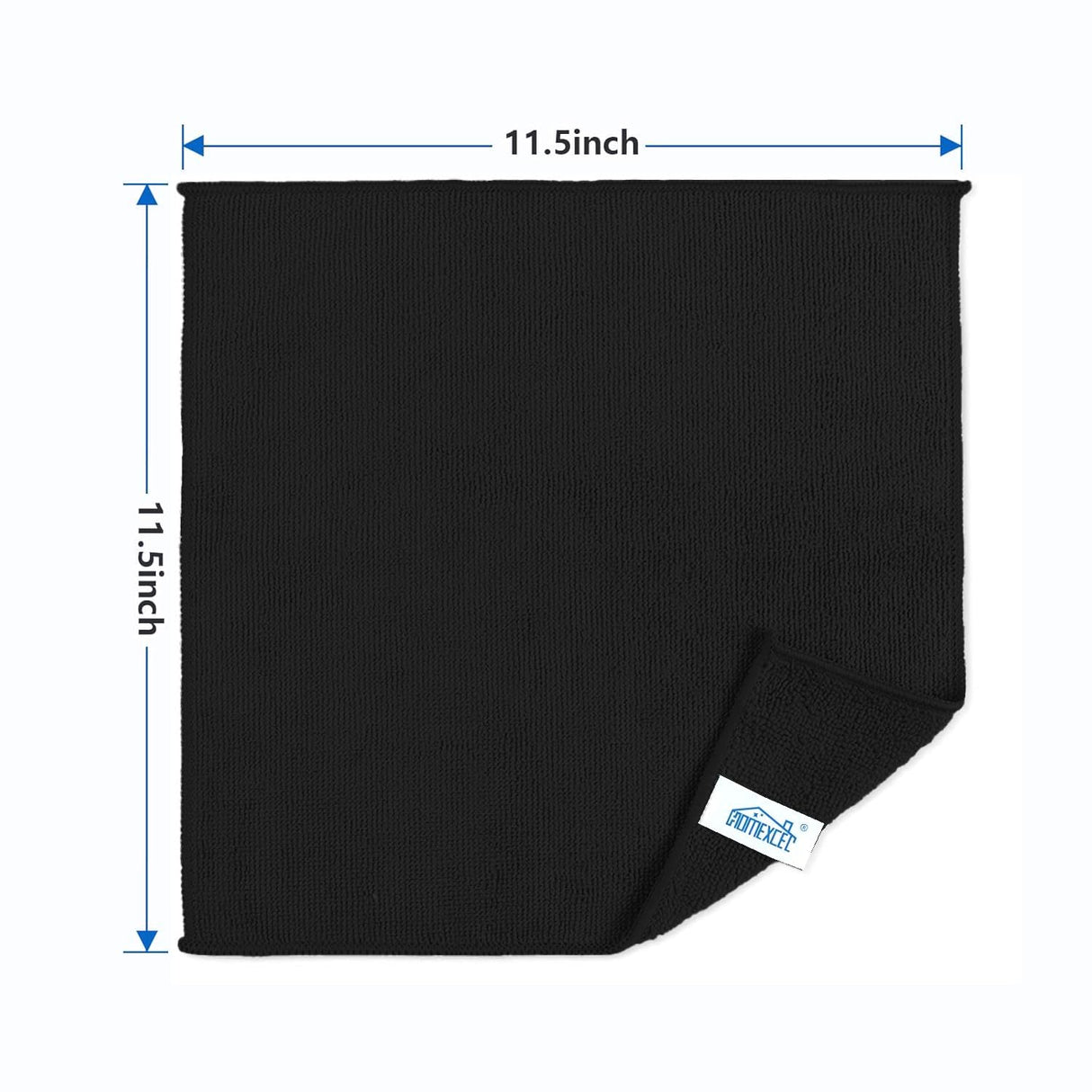 HOMEXCEL Black Microfiber Cleaning Cloth, 50 Pack Cleaning Towels for Kitchen, Lint Free, Scratch-Free, Highly Absorbent, and Reusable Cleaning Rags for House, Window and Glass, Cars, 11.5 X11.5 inch