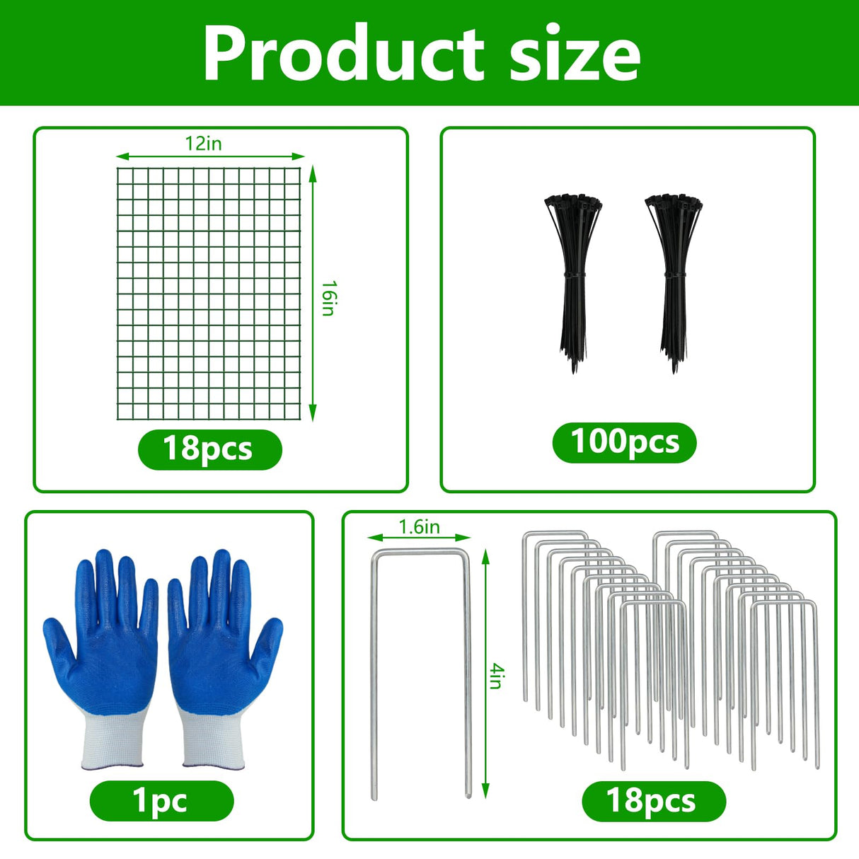 6 Pack 12x16 Inch Plant Protector Cages, Metal Garden Cages for Animals