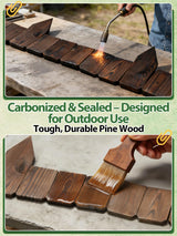 9.6ft L x 3.9in H Landscape Edging - 2 Pack Anti-Corrosive Wood Flower Bed Edging Borders, Garden Edging for Yard Path Lawn Decorative Tree Fence