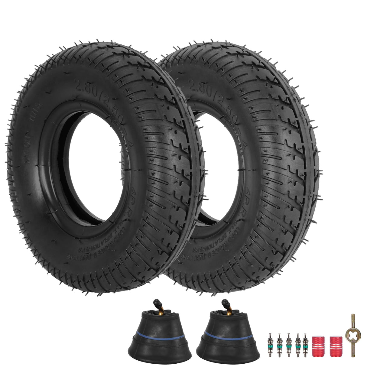 2.80/2.50-4 Tire Inner Tube, 2.80-4 Scooter Tires and Tubes 64-350 2 Pack