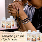 Tondiamo 20 Set Fathers Day Bracelet Gift for Church Cross Christian Adjustable Jesus Wristband Religious Blessed Dad Bible Verse Scripture Cards Organza Bag Basket Stuffers for Dad (Braided Style)