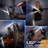 PARIGO Flashlight Gloves for Men Rechargeable (1 Pair) Stocking Stuffers for Men Dad Him Husband Teen Boys, Christmas Birthday Gifts Cool Gadgets Led Gloves for Fishing Camping Repairing