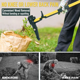 Weed Puller Tool, 50IN Long Handle 4 Claws Stand Up Weeding Tool, Extra Thickened Stainless Steel Shaft Garden Weeder,Remove the Roots of Thistles, Crabgrass, Dandelions, and Blackberries, etc.