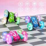 Amicool Remote Control Car for Girls 3-12 with Flashing Light, Toys 4 5 6 7 8 9 Years Old Girl Birthday Gifts Idea, RC Cars Stunt 4WD 2.4Ghz Double Sided 360° Flip, Present for Kids, Christmas, Pink