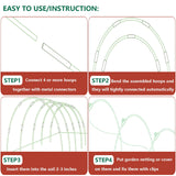 Garden Hoops Grow Tunnel, 6 Sets 8ft Rust-Proof Fiberglass Frame, 36pcs