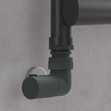 VANCOCO Anthracite 15mm /1/2'' Towel Rail Valves, Round Head Manual Radiator Valve Standard Connection for Central Heating Modern Bathroom（Corner）