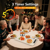 Warming Mat for Food - Electric Silicone Food Warming Tray for Buffet, Rollable Food Warmer Mat for Countertop, Fast Heating Mat with Timer and 4 Heat Levels, Portable Heating Pad for Parties Family