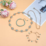 NEWITIN 15 Pieces Gold Bohemian Jewelry Set for Women Turquoise Jewelry Set