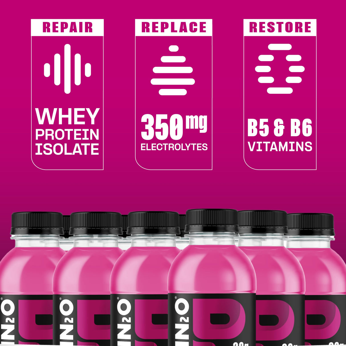 Protein2o Hydration Drink - 2-in-1 Liquid Clear Whey Protein Isolate and Electrolyte Drink - 20g Protein, Vitamins B5, B6 - Post-Workout Recovery - 16.9 Fl Oz - 12 Count Mixed Berry