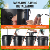 VEVOR DWC Hydroponic System, 5 Gallon 8 Buckets, Deep Water Culture Growing Bucket, Hydroponics Grow Kit with Pump, Air Stone and Water Level Device, for Indoor/Outdoor Leafy Vegetables