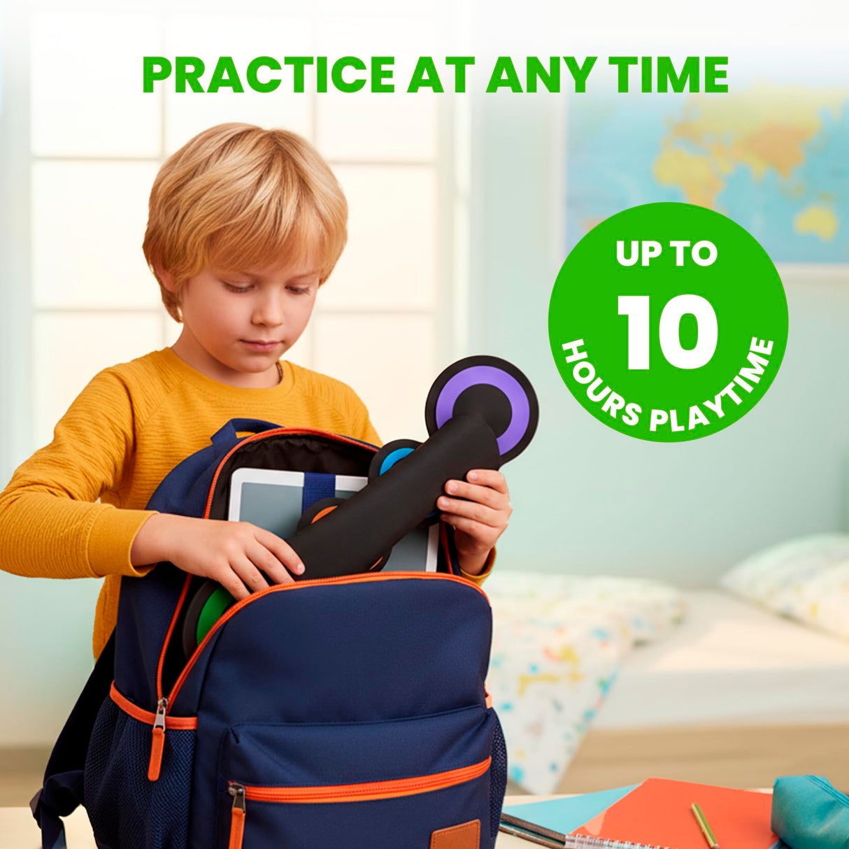 VerkTop Electric Drum Set Built-in Speaker, Kids Electronic Drum Practice Pad Kit, Portable Roll Up Drum Machine with 2 Foot Pedals, Drumsticks, Great Birthday Christmas Gifts for Girls Boys