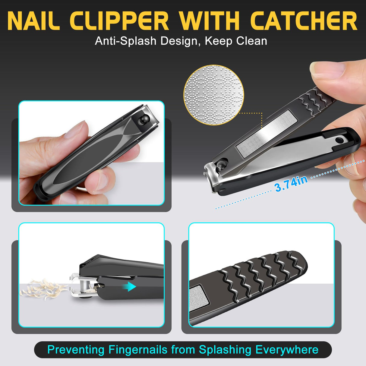Toenail Clippers for Seniors Thick Toenails with Wide Opening, Large Long Handle Toe Nail Clippers for Men Heavy Duty Sharp Nail Clippers with Catcher, Heavy Duty Nail Cutter Gifts for Men Women